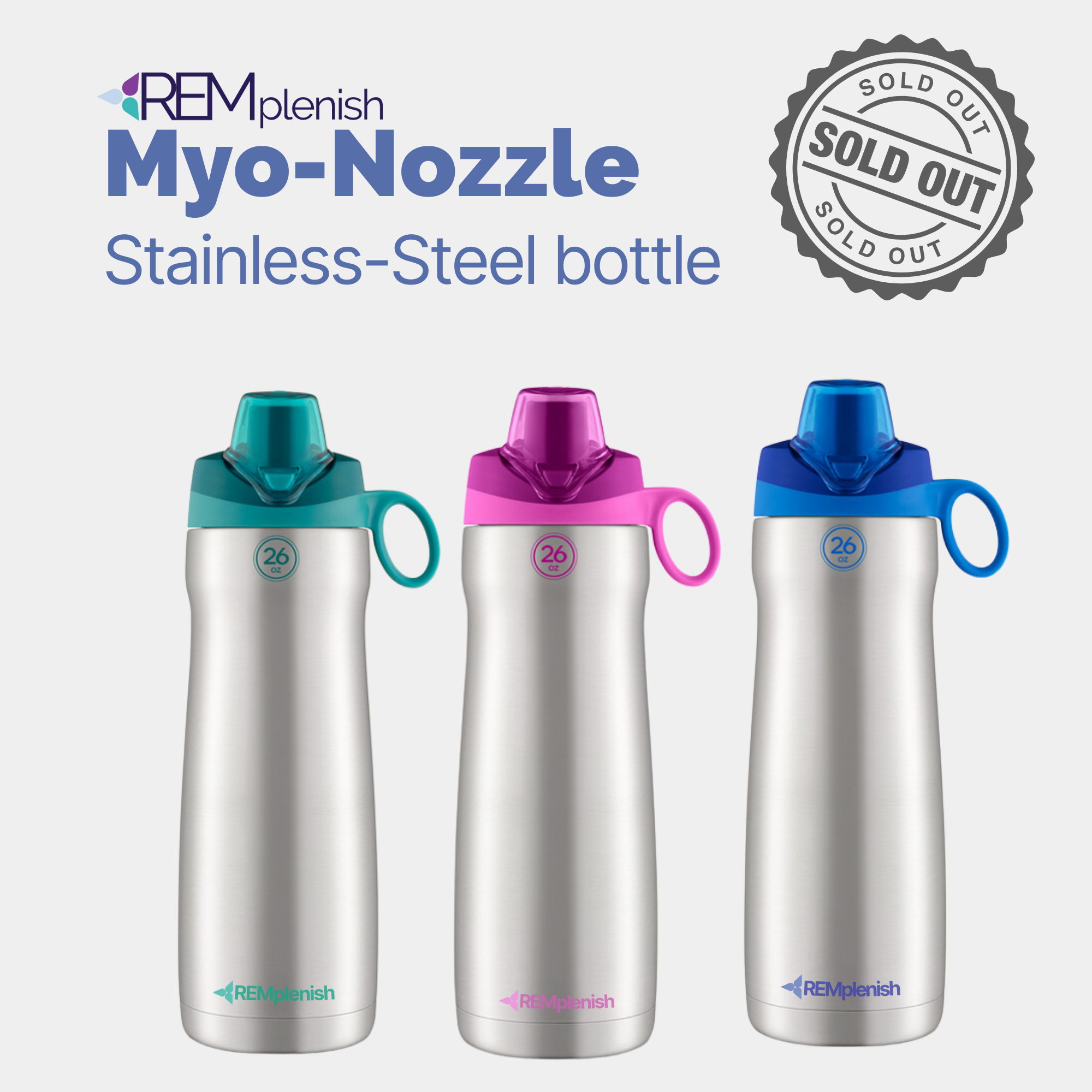 REMplenish™ Myo-Nozzle Stainless Steel Bottle Kit - Adult