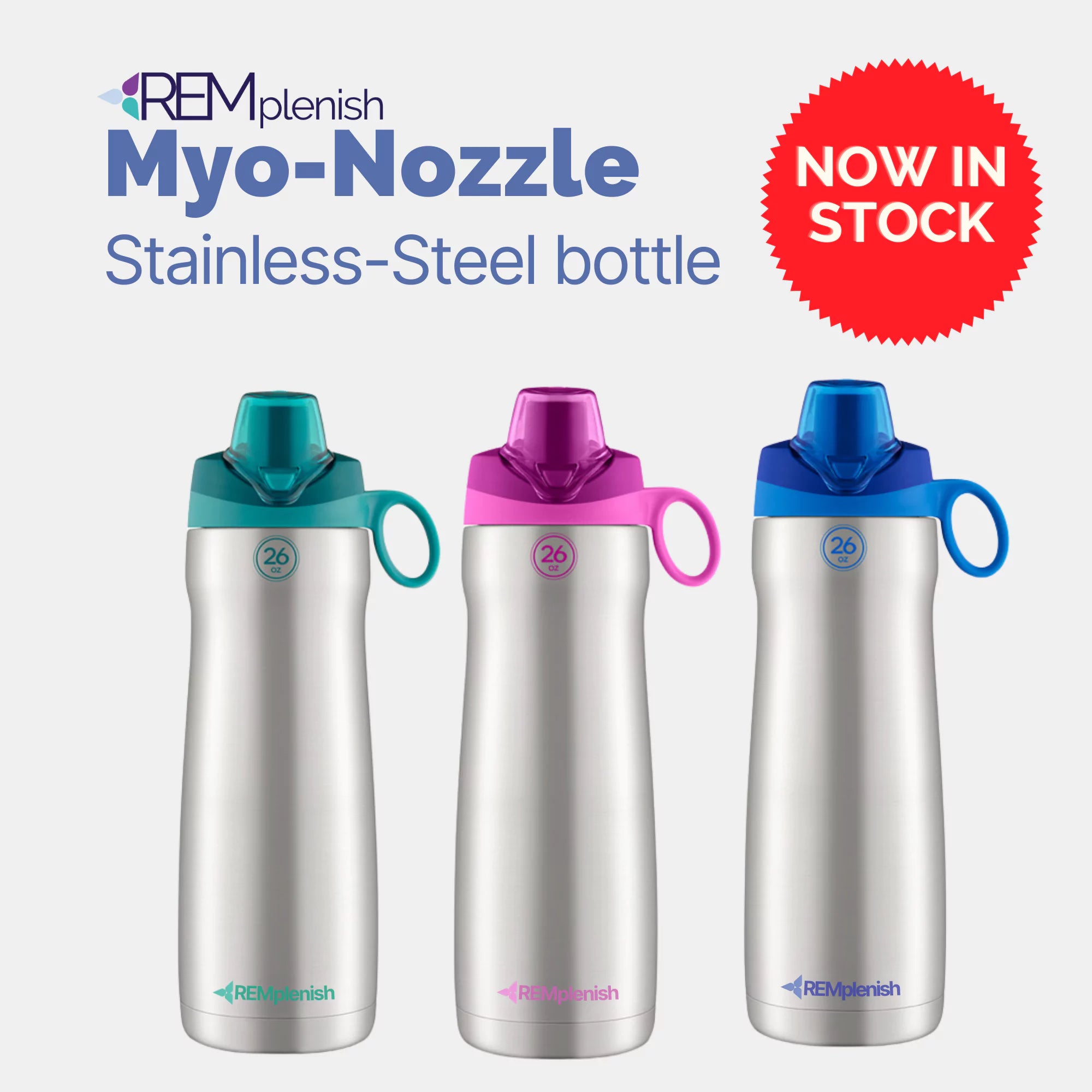 REMplenish™ Myo-Nozzle Stainless Steel Bottle Kit - Adult