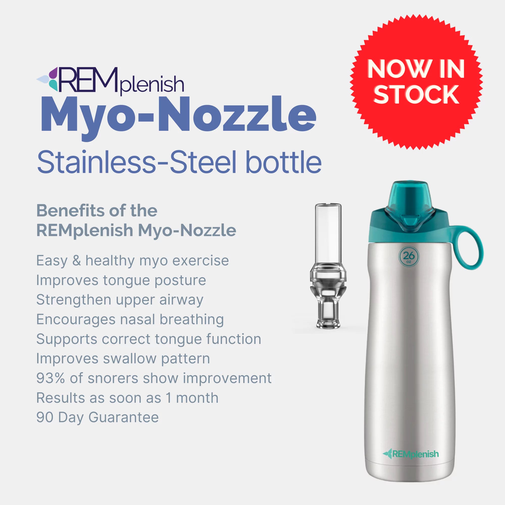 REMplenish™ Myo-Nozzle Stainless Steel Bottle Kit - Adult